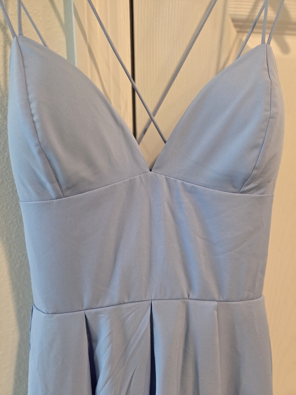 Dusty Blue V-Neck Maxi Dress - Picture 3 of 5